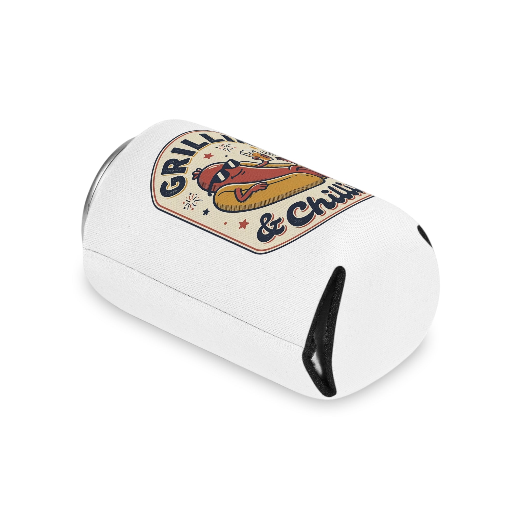 Can Cooler — "Grillin' & Chillin'" Hot Dog BBQ Drink Holder
