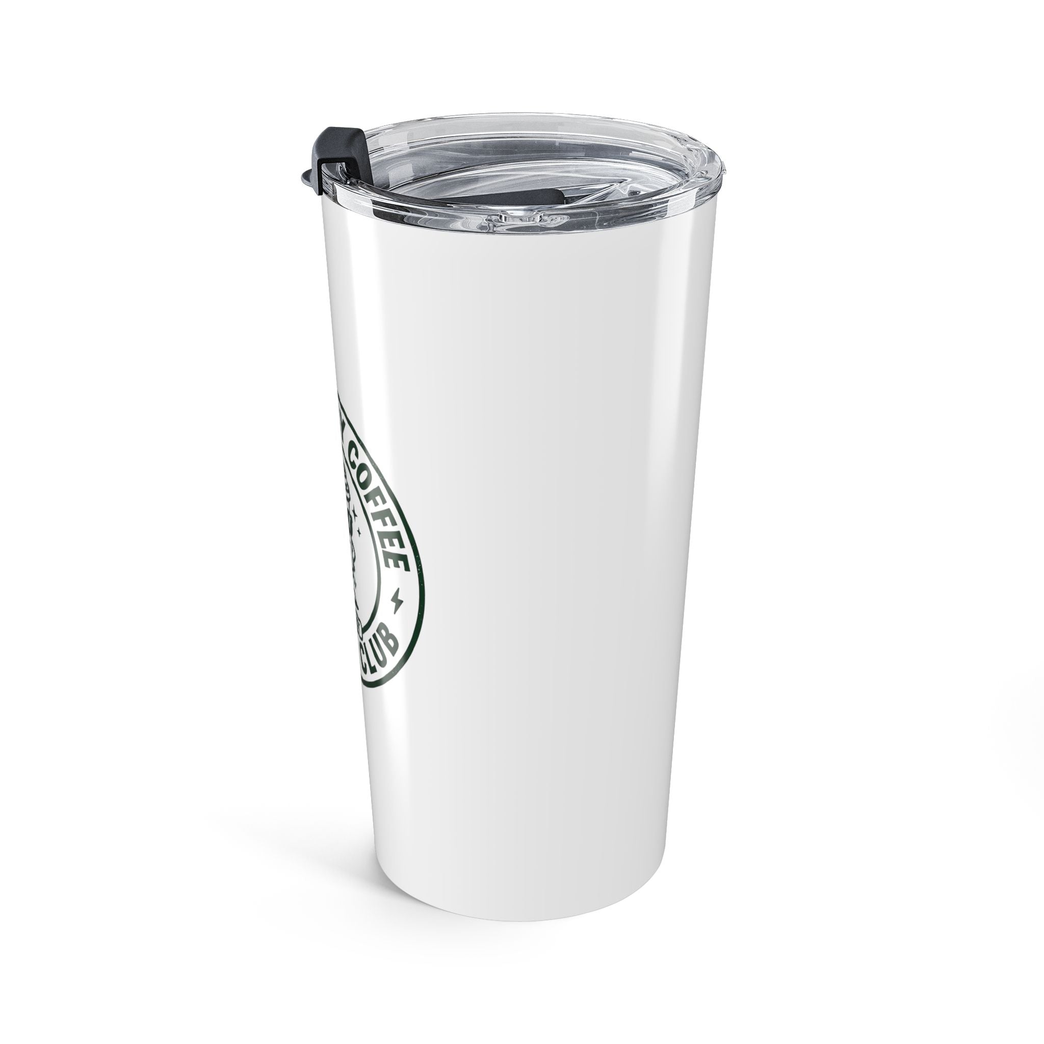 20oz Coffee Tumbler – “Powered by Coffee” Father Club Insulated Travel Mug