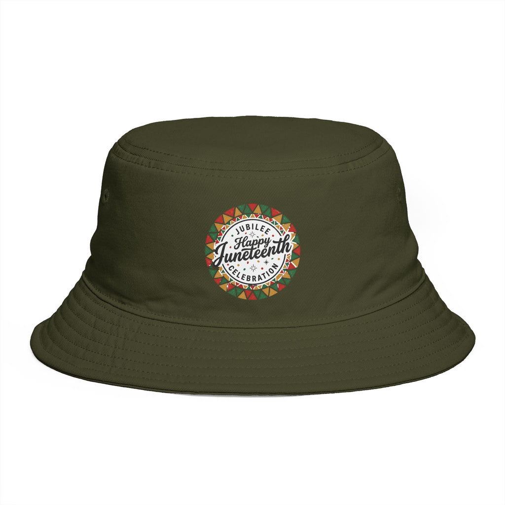 Juneteenth Celebration Bucket Hat — "Happy Juneteenth" Rust Sun Hat