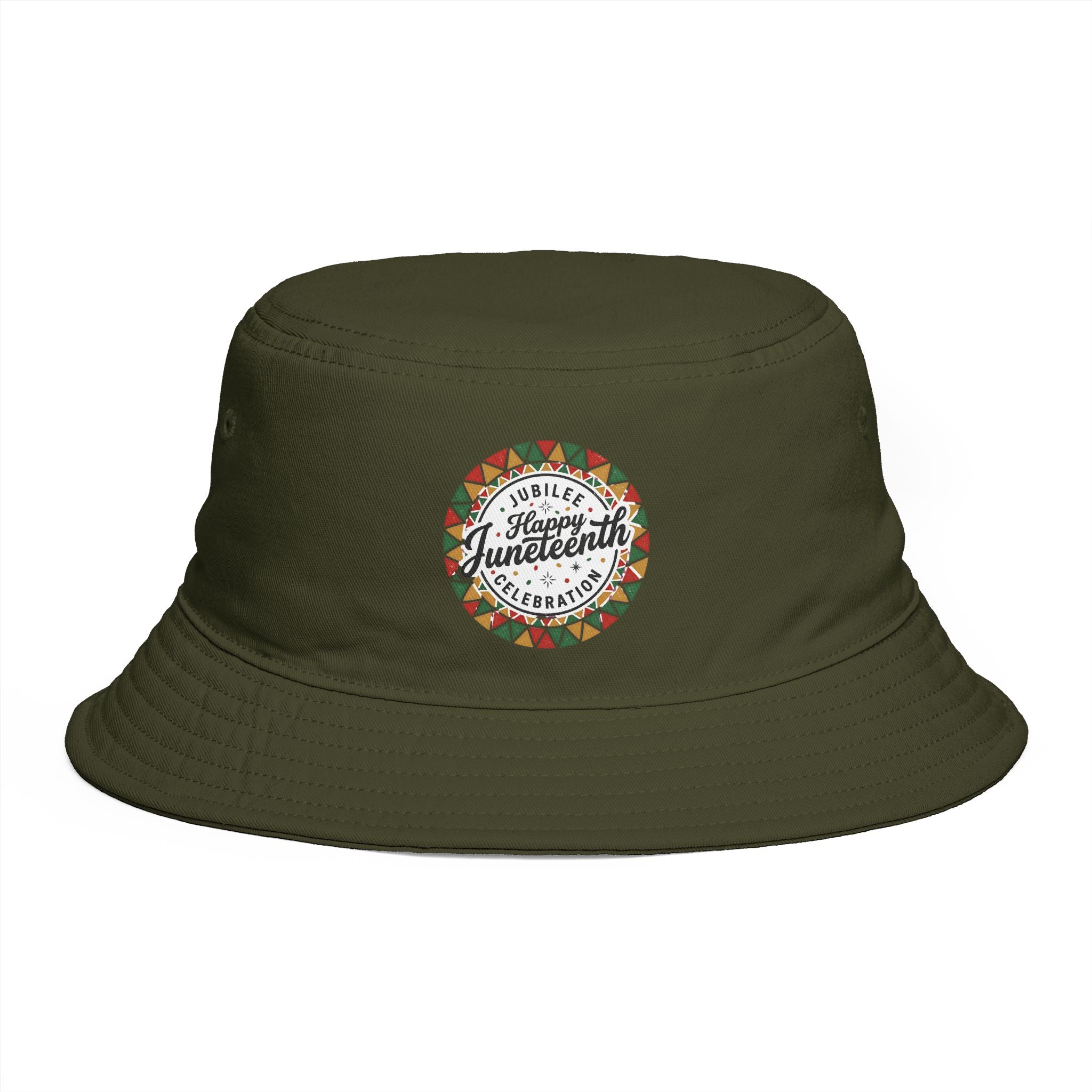 Juneteenth Celebration Bucket Hat — "Happy Juneteenth" Rust Sun Hat