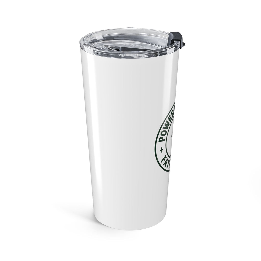 20oz Coffee Tumbler – “Powered by Coffee” Father Club Insulated Travel Mug