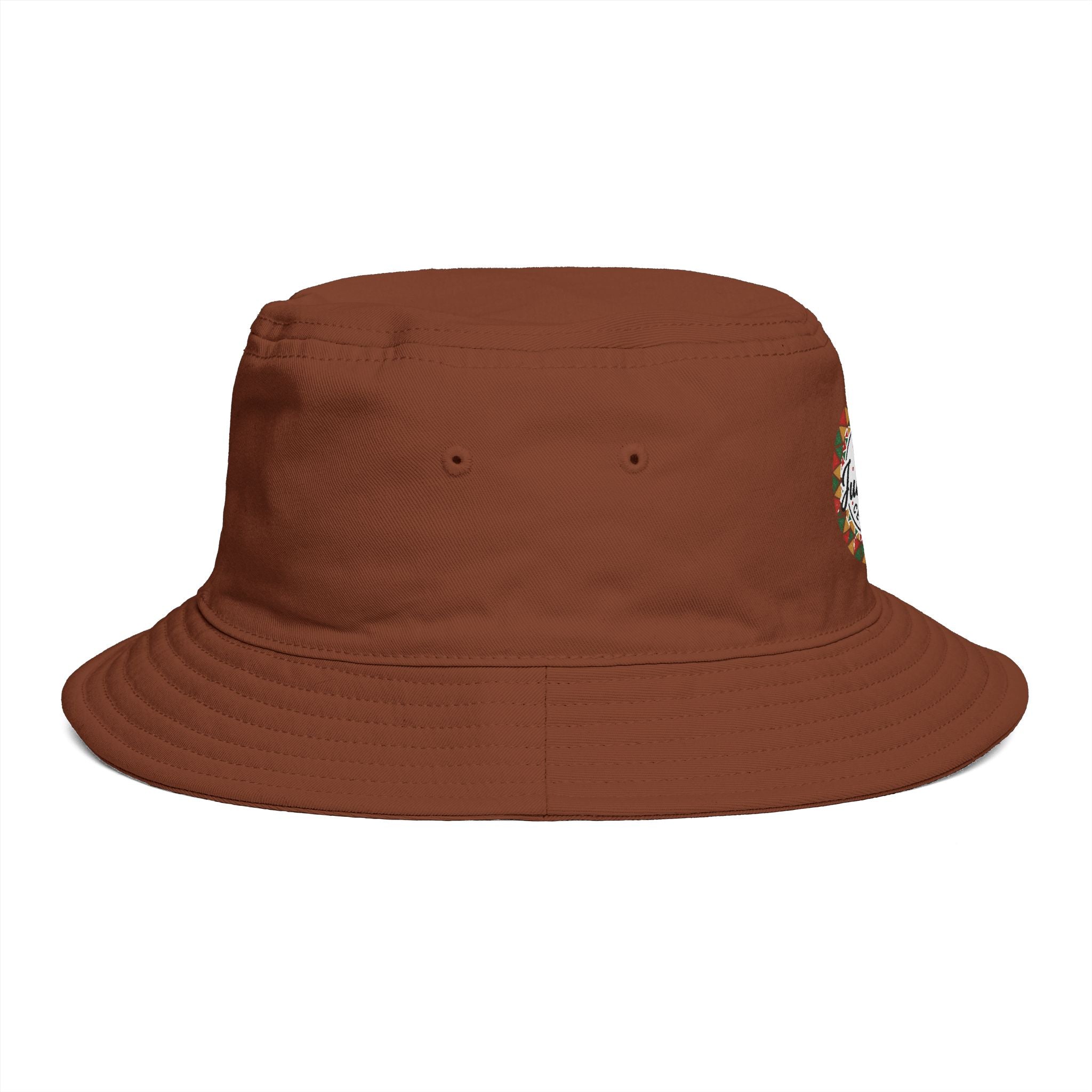 Juneteenth Celebration Bucket Hat — "Happy Juneteenth" Rust Sun Hat