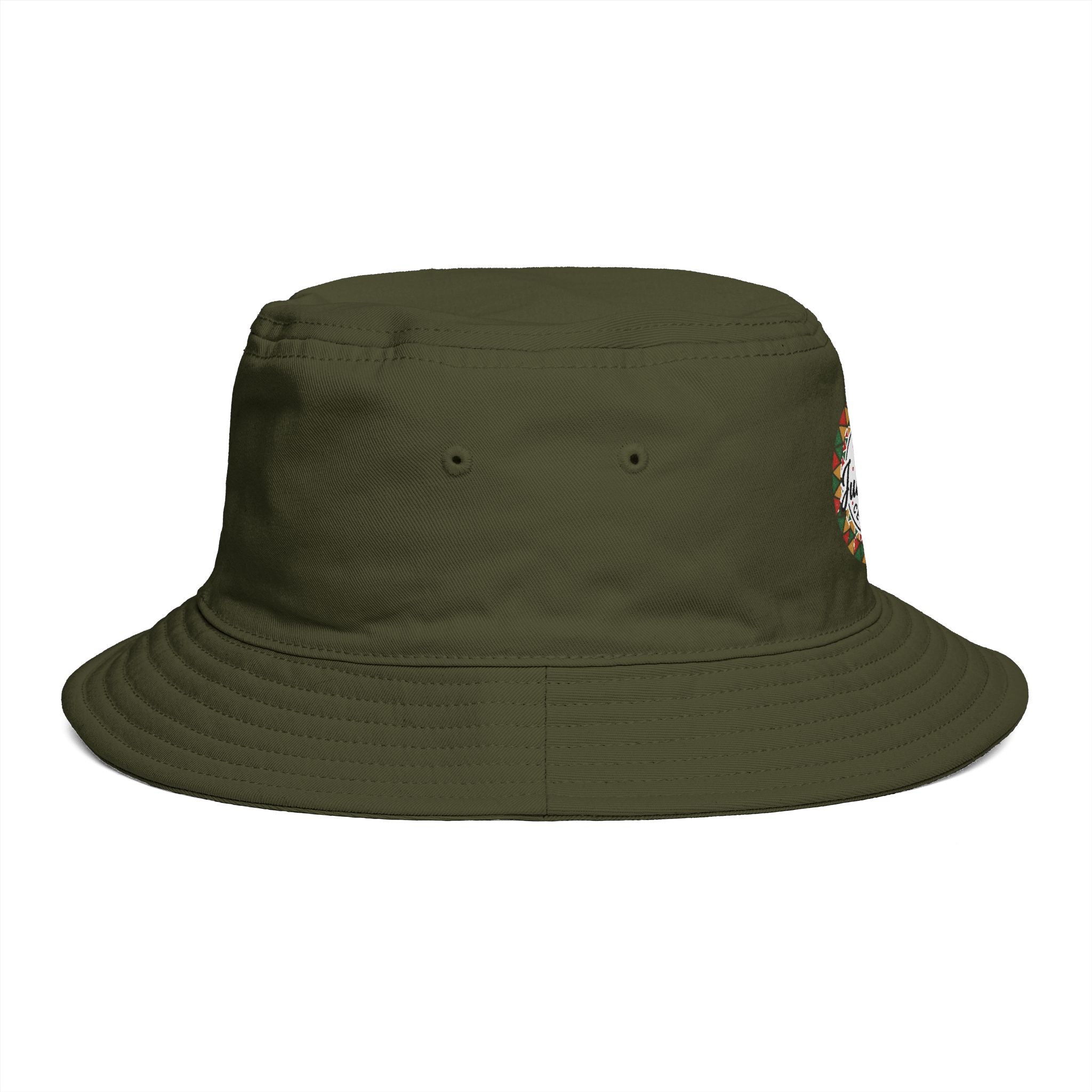 Juneteenth Celebration Bucket Hat — "Happy Juneteenth" Rust Sun Hat